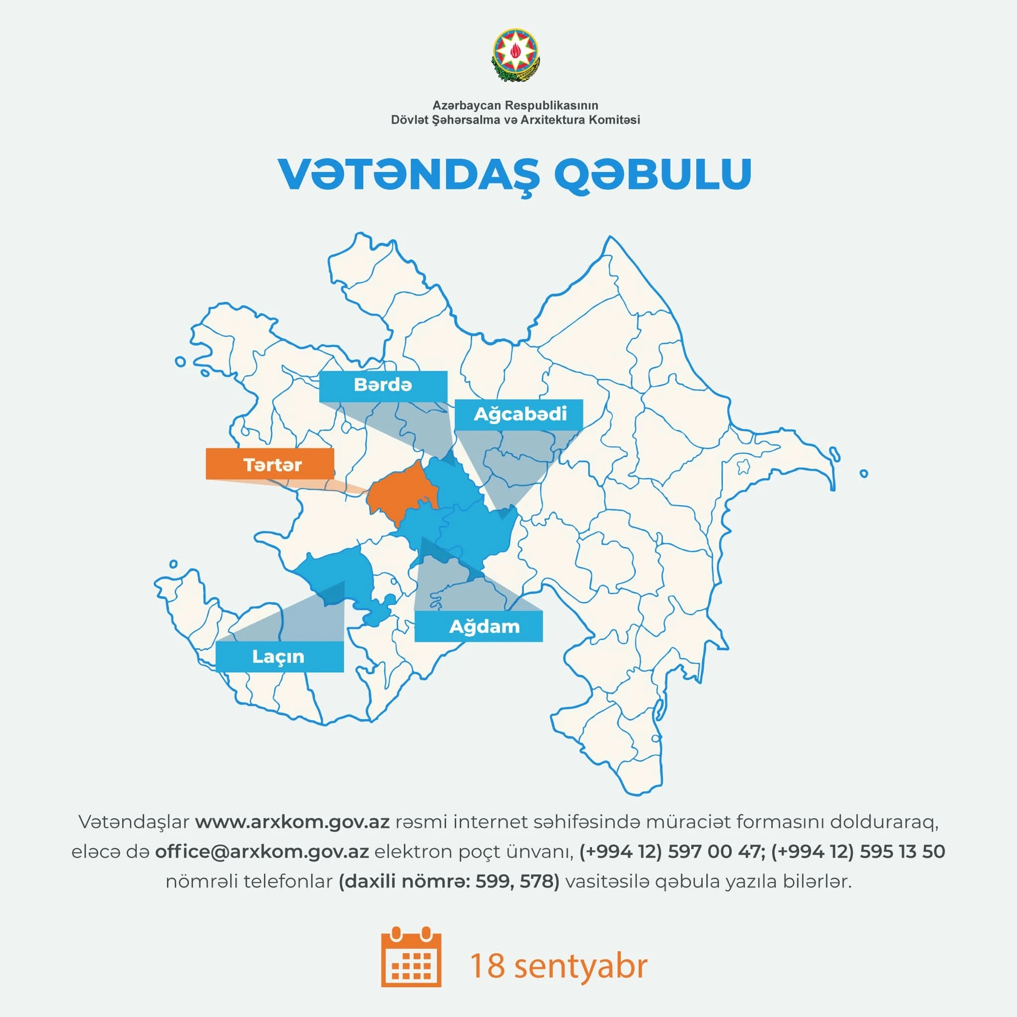 Komitə sədrinin növbəti vətəndaş qəbulu Tərtər şəhərində keçiriləcək
